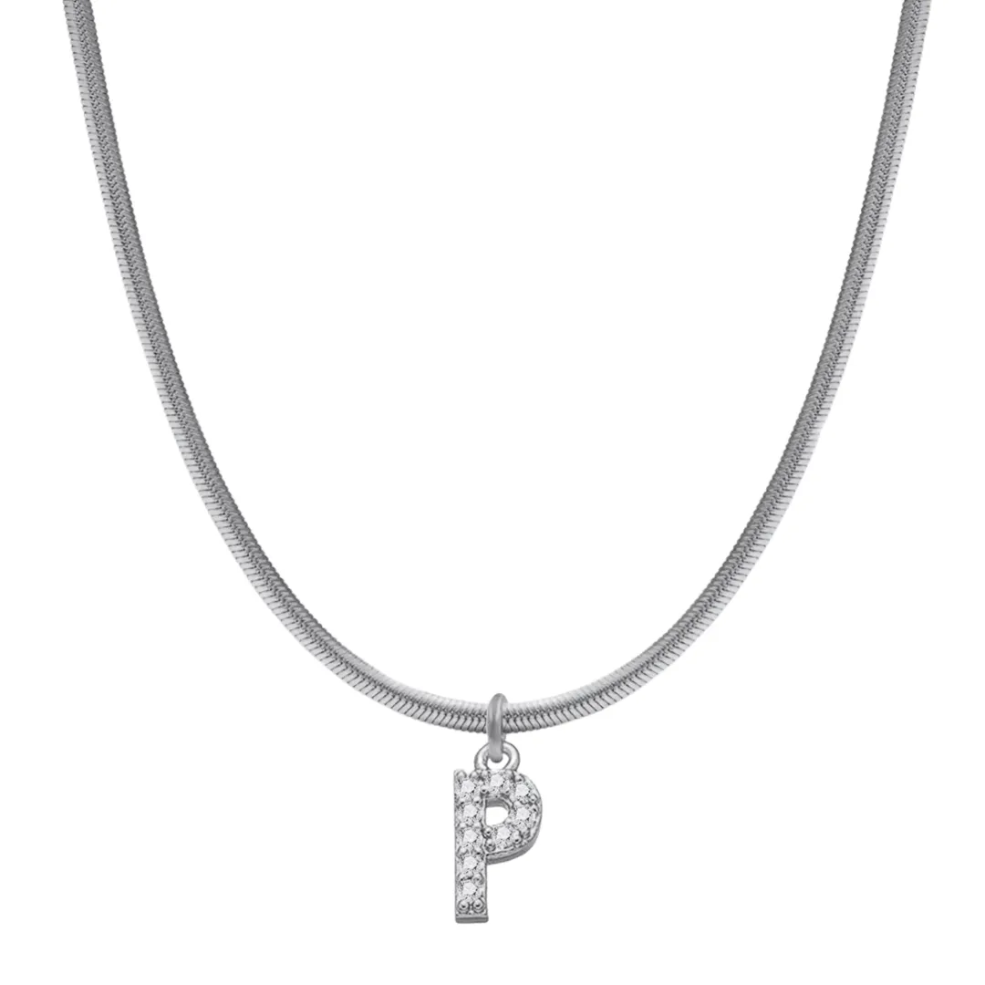 Herringbone Initial Necklace