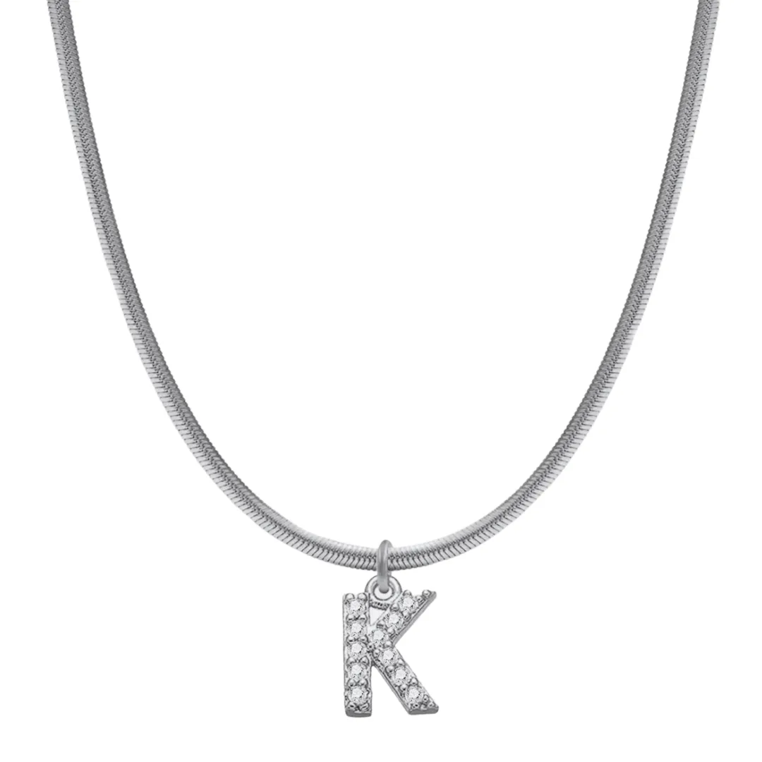 Herringbone Initial Necklace