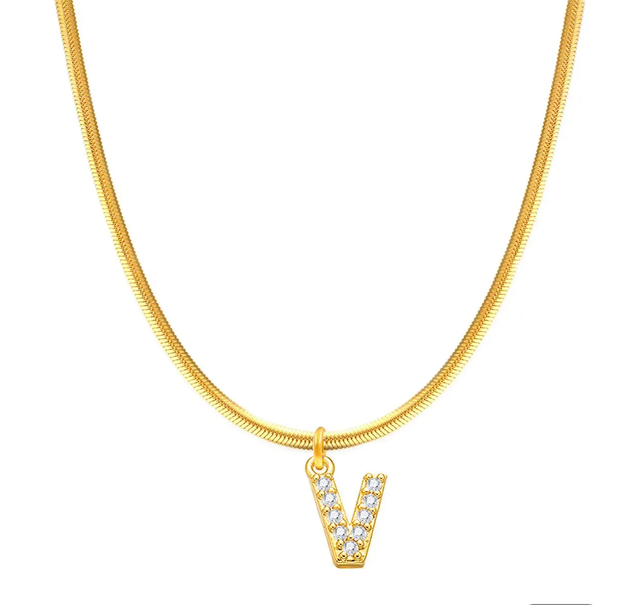 Herringbone Initial Necklace
