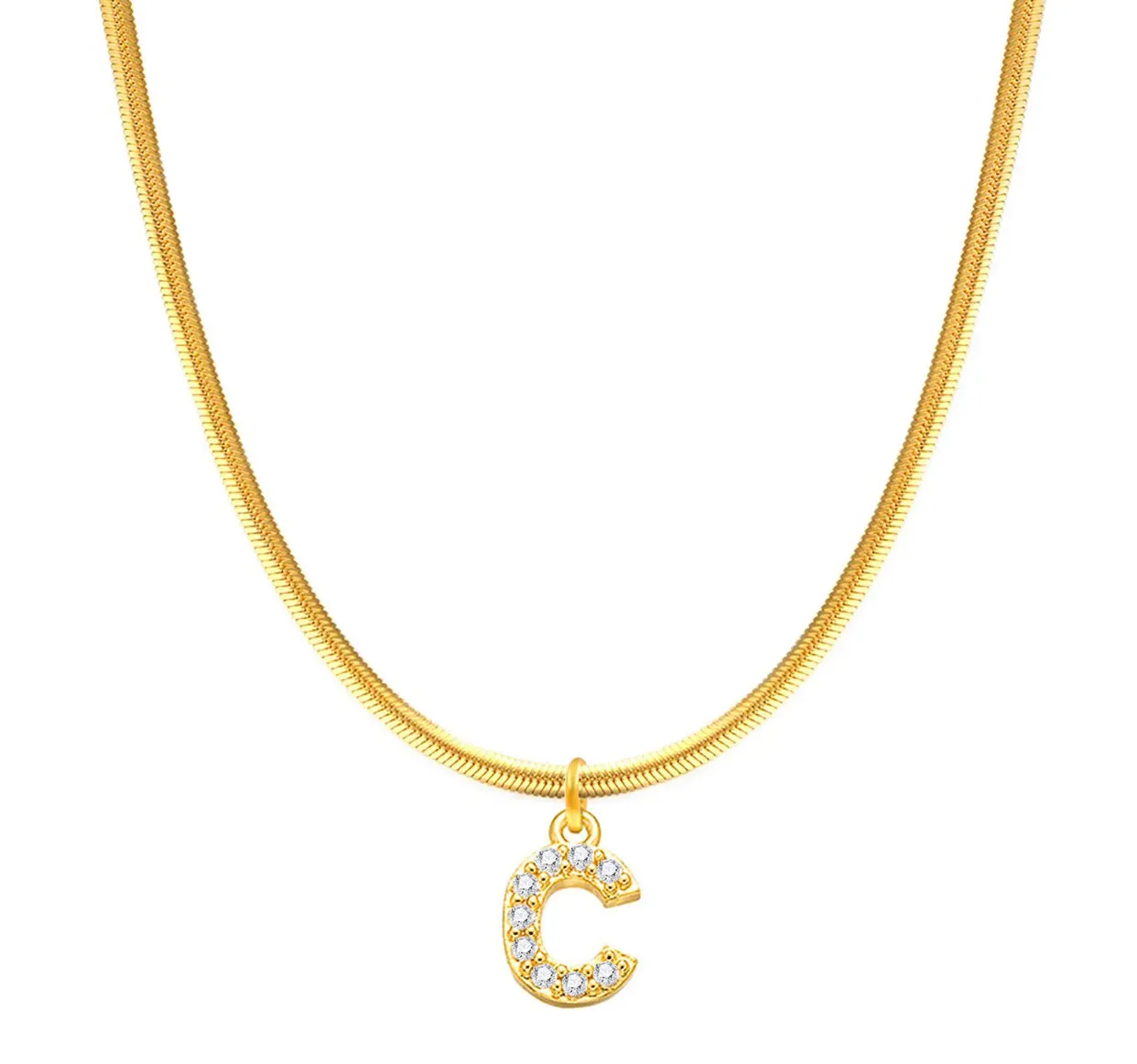 Herringbone Initial Necklace