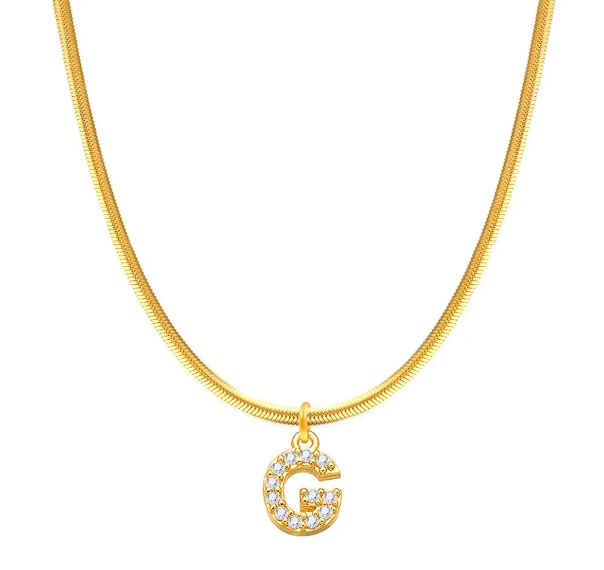 Herringbone Initial Necklace