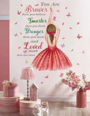 Home Decor - Wall Decal - brave strong loved