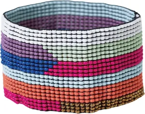 INK   ALLOY Beaded Bracelets for Women, Penelope Boho Seed Bead Stretch Cuff Bracelet, Handmade Jewelry for the Modern Bohemian, 1.5-Inch Width