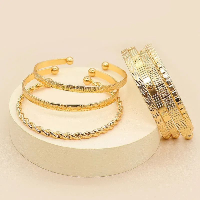 Irregular Texture Twist-shaped  Bracelet Set Of 7