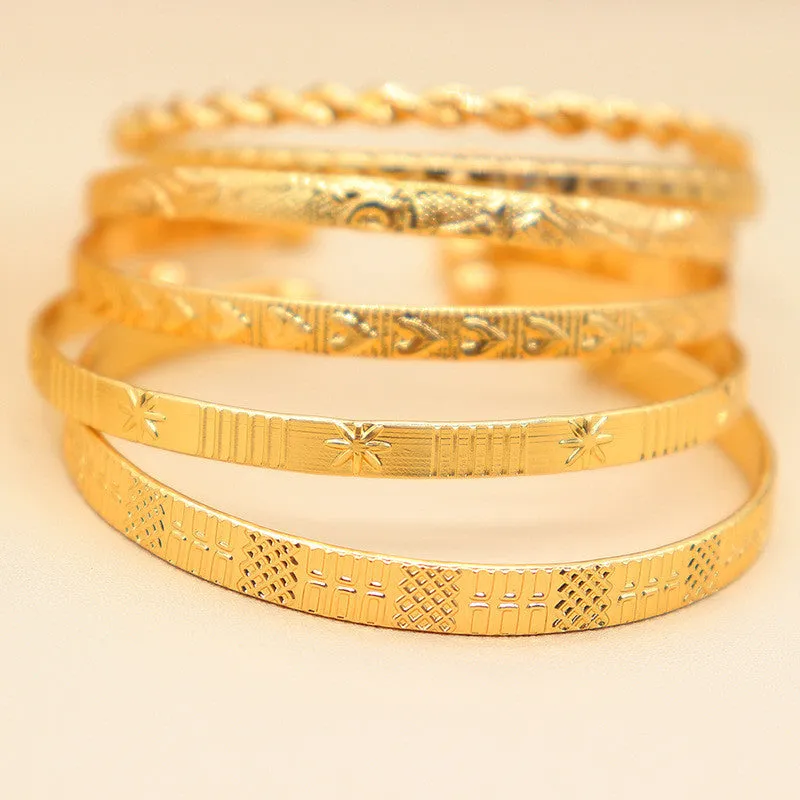 Irregular Texture Twist-shaped  Bracelet Set Of 7