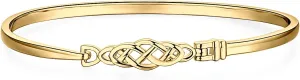 JewelryPalace Irish Celtic Love Knot Bracelet, 14k White Yellow Rose Gold Plated 925 Sterling Silver Bracelets for Women, Promise Love Bangles Bracelets for Women, Friendship Bracelets Girls