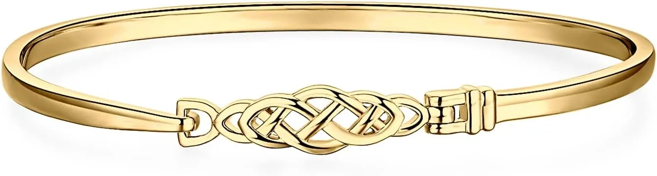JewelryPalace Irish Celtic Love Knot Bracelet, 14k White Yellow Rose Gold Plated 925 Sterling Silver Bracelets for Women, Promise Love Bangles Bracelets for Women, Friendship Bracelets Girls