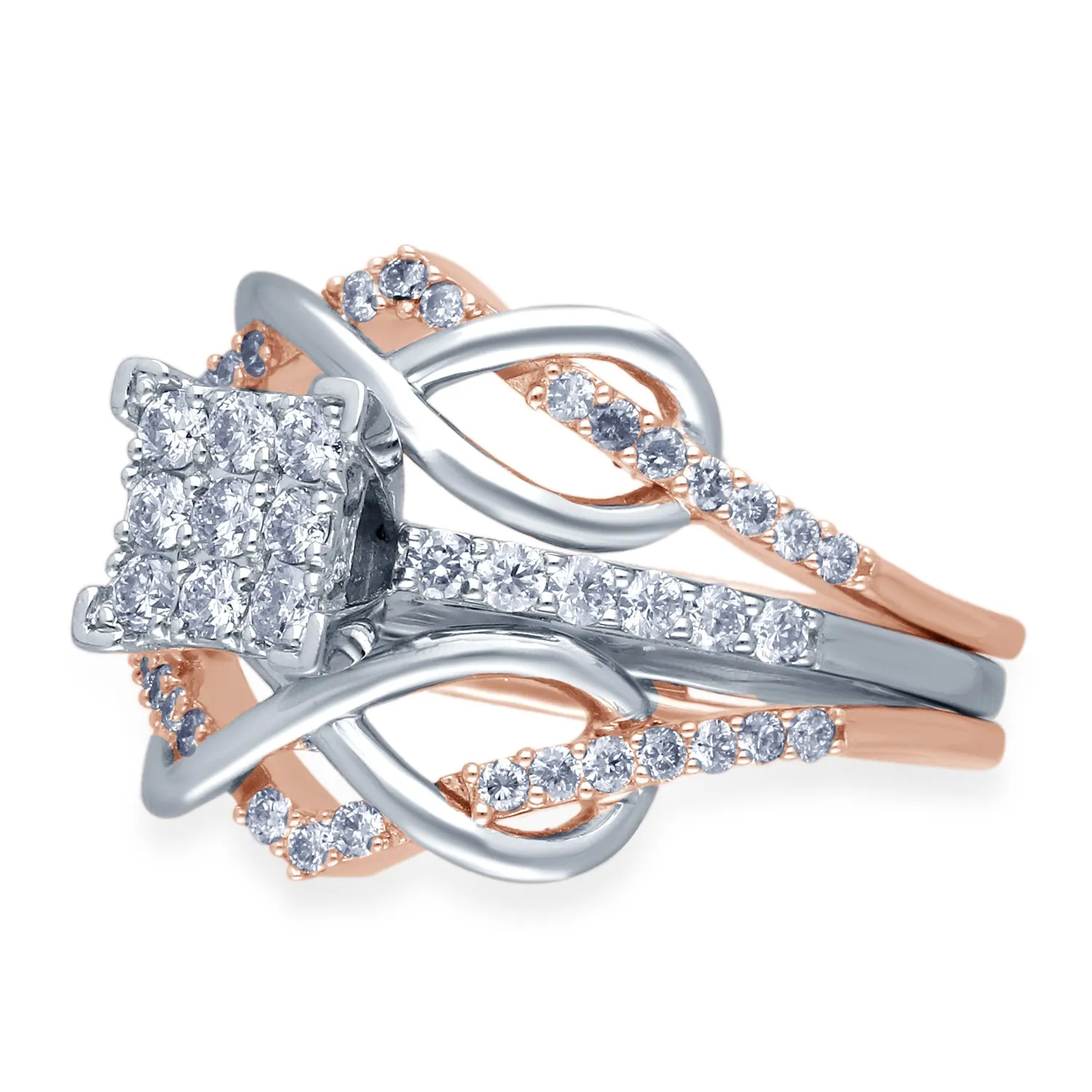 Kallati Eternal Diamond Engagement Ring in 14K Two Tone Gold