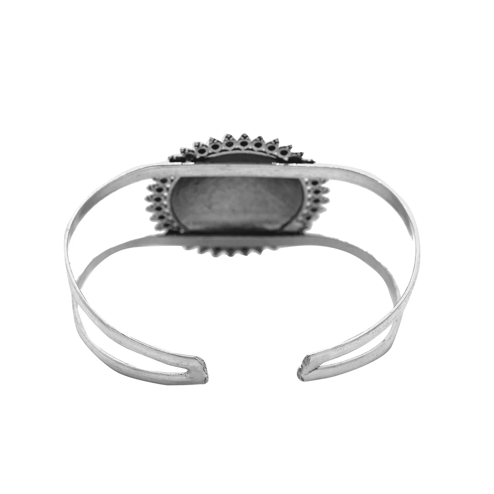 Kimaya Circular Silver Oxidized Cuff