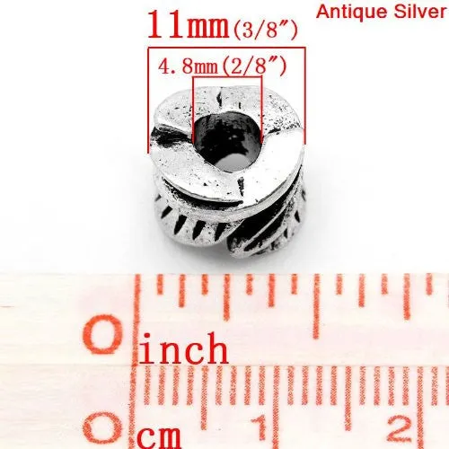 Leaf Design Charm European Bead Compatible for Most European Snake Chain Bracelet