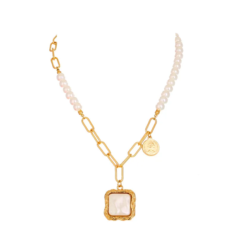 Majestic Pearl Reverie Necklace - Faux Baroque Pearl