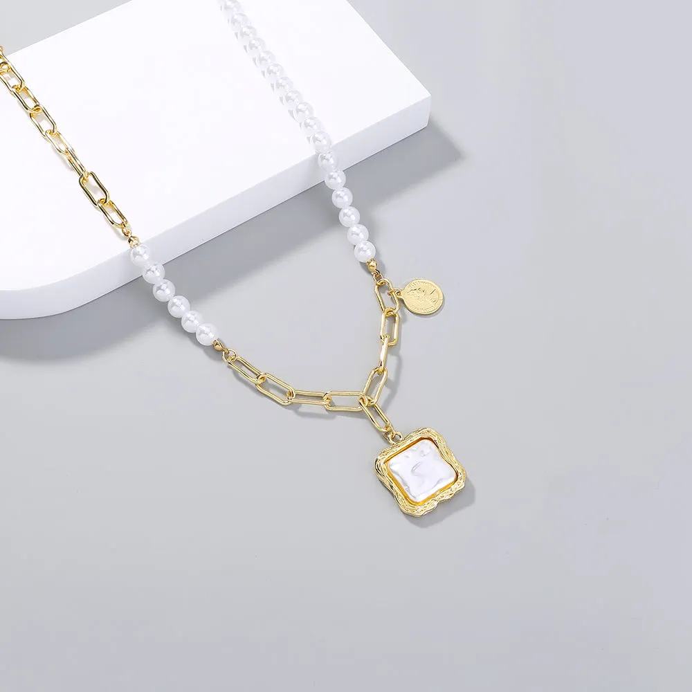 Majestic Pearl Reverie Necklace - Faux Baroque Pearl