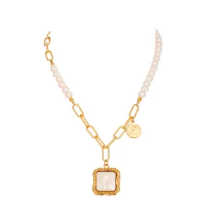 Majestic Pearl Reverie Necklace - Faux Baroque Pearl
