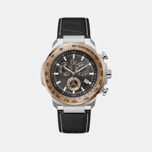 Men's Black Chronograph Genuine Leather Watch Z35003G4MF