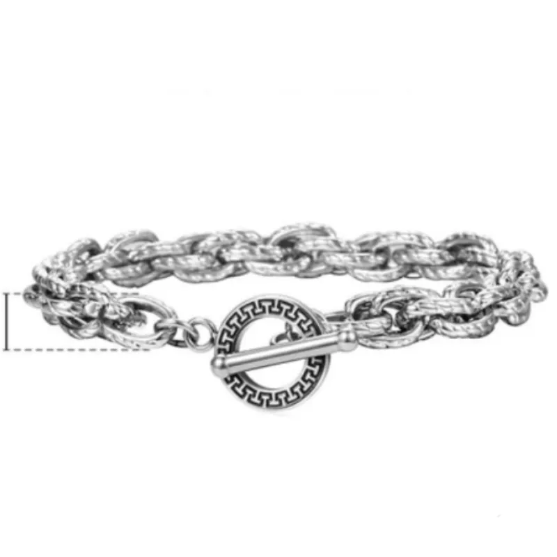 Mens Wide Chain Tribal Stainless Steel Bracelets