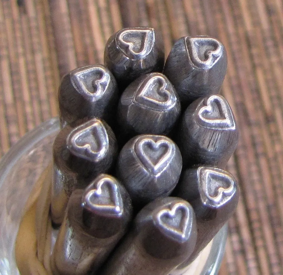 Mini Traditional Heart, design stamp, size 3.5 mm, metal jewelry stamping
