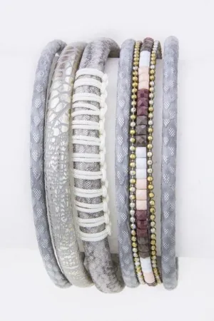 Mix Texture Leather Layer Bracelet