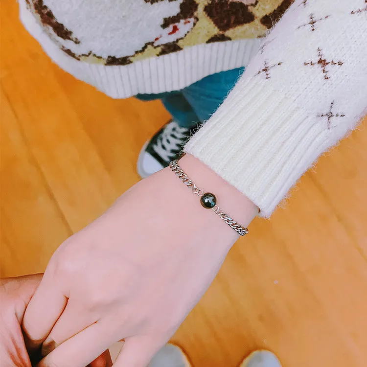 Name Initial Magnetic Connecting Bracelets for Couples