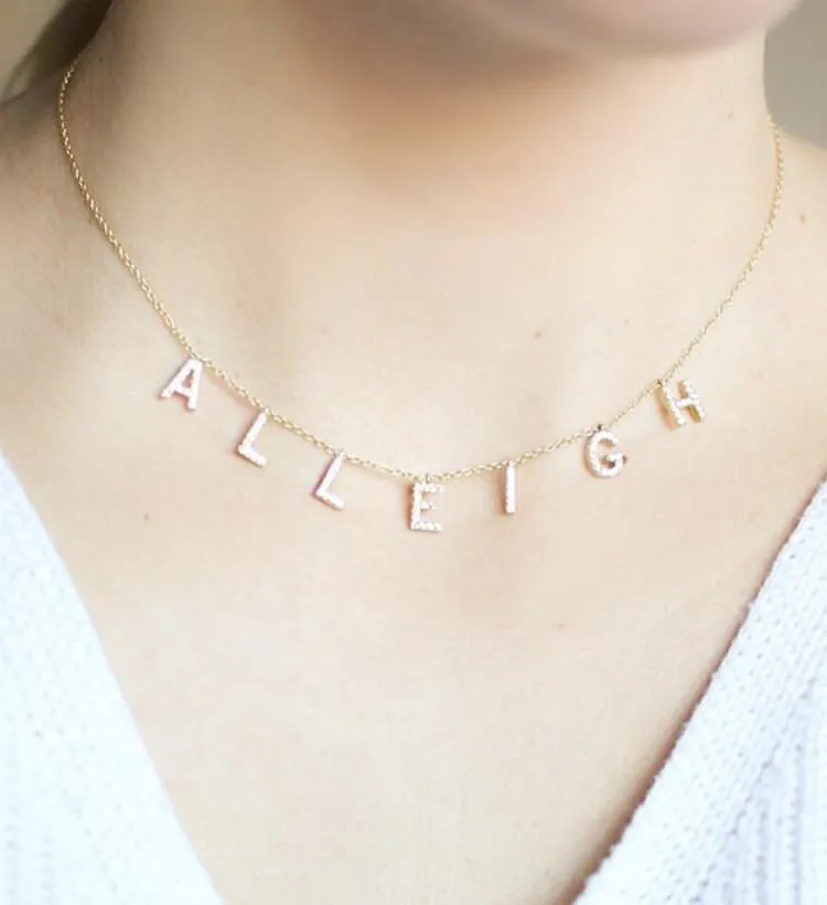 NON CUSTOMIZABLE It's All in a Name® Necklace Rose Gold With Crystals Ready to Ship
