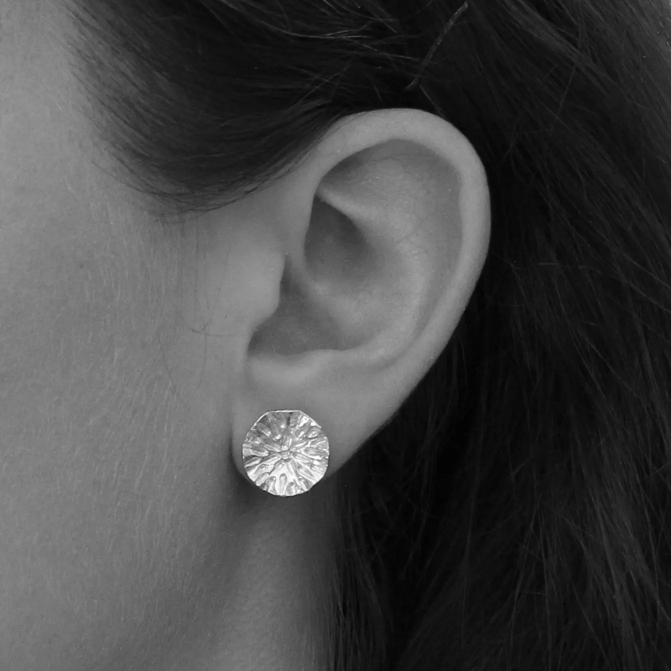 Organic Circle Stud Earrings