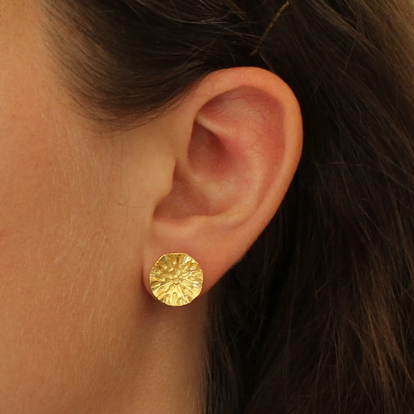 Organic Circle Stud Earrings