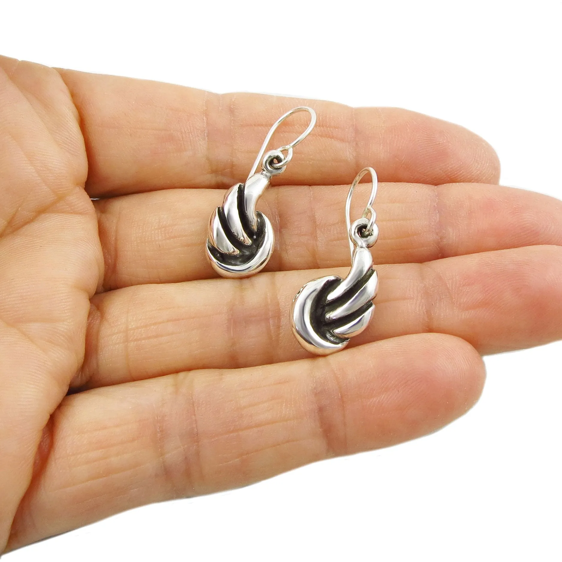 Organic Shape Silver Earrings