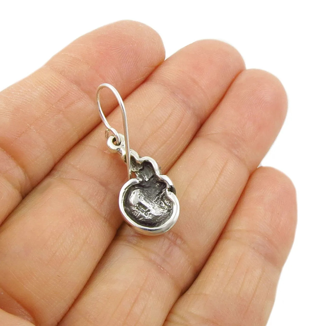 Organic Shape Silver Earrings