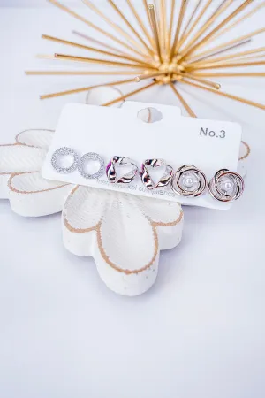 Own Your Style Silvertone Earrings 3 Pair Set