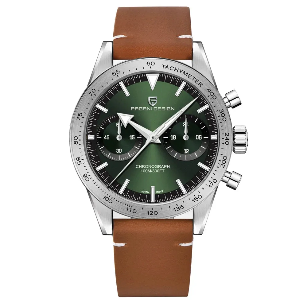 PAGANI DESIGN 2023 Mens watches Moon Quartz  Watch men speed Sport waterproof Chronograph AR Sapphire VK64 Steel Retro Luminous
