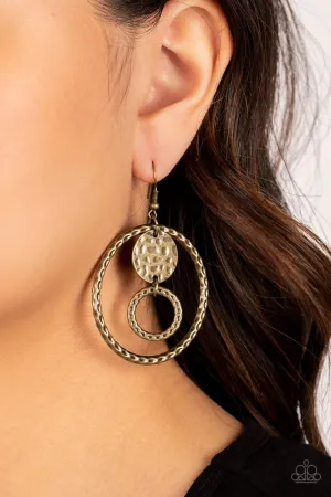 Paparazzi Earring ~ Mojave Metal Art - Brass