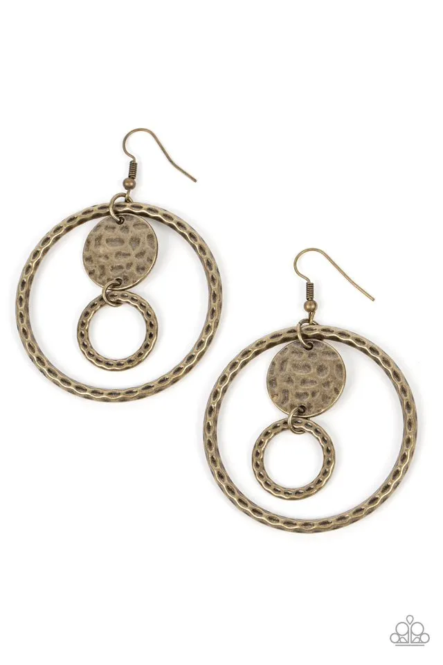 Paparazzi Earring ~ Mojave Metal Art - Brass