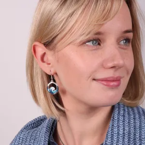Pentland Enamel Drop Earrings in Sterling Silver