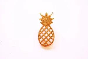 Pink Rose Wholesale Gold Vermeil Pineapple Connector Charm- 18k gold plated 925 Sterling Silver, Hawaiian Gold Pineapple Charm, Pineapple Fruit, 260