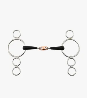 Premier Equine Rubber 3 Ring Dutch Gag with Copper Lozenge