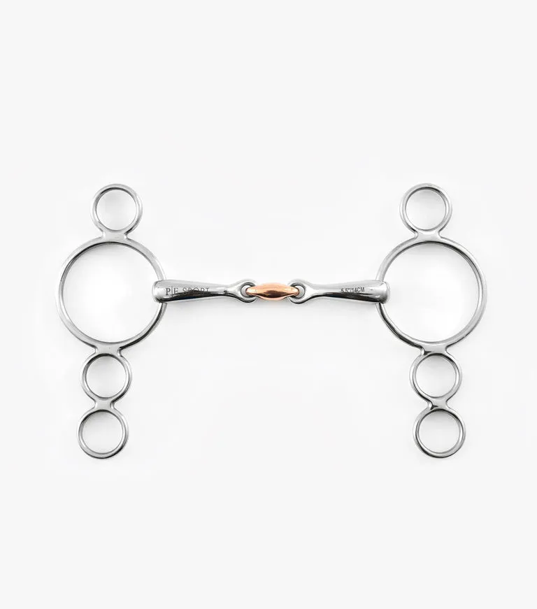 Premier Equine Three Ring Gag with Copper Lozenge