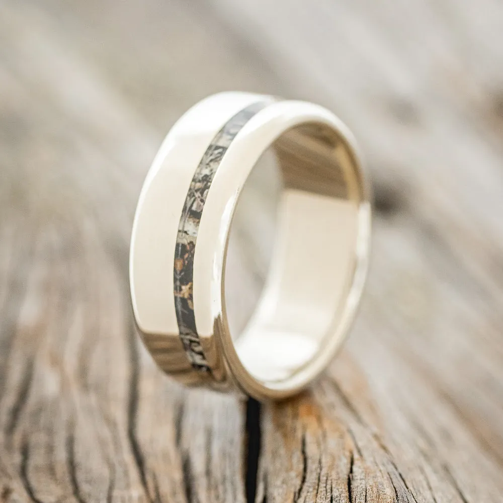 "VERTIGO" - CAMO WEDDING RING - 14K WHITE GOLD - SIZE 8 3/4