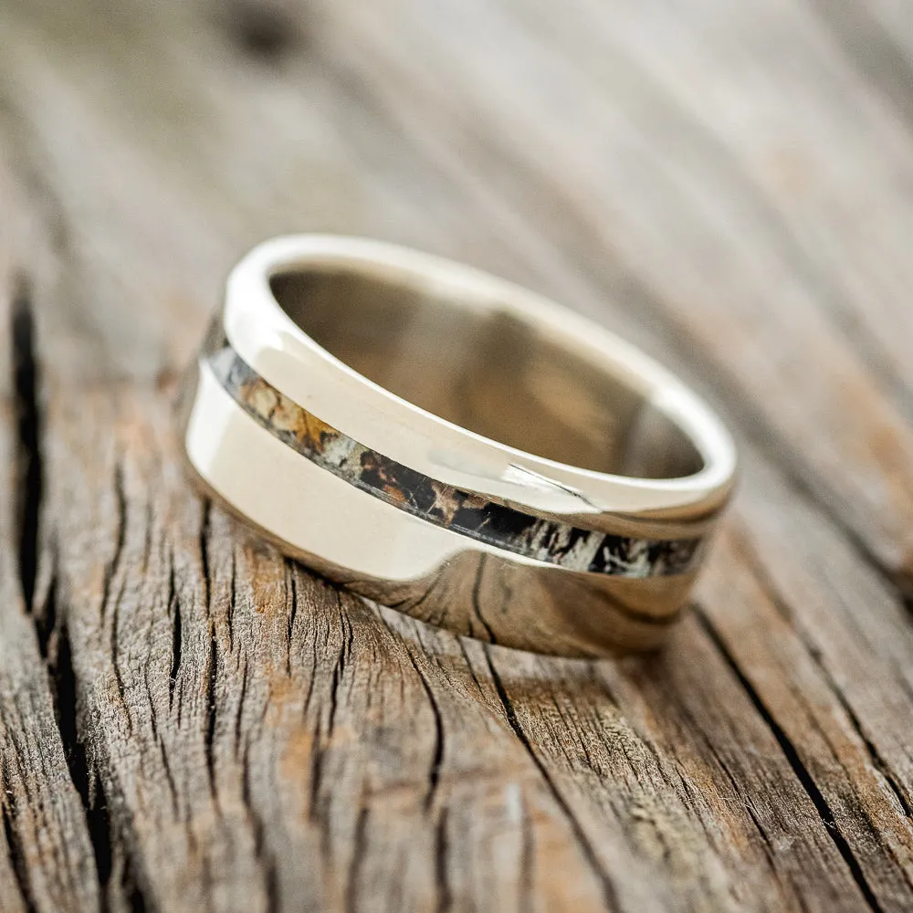 "VERTIGO" - CAMO WEDDING RING - 14K WHITE GOLD - SIZE 8 3/4