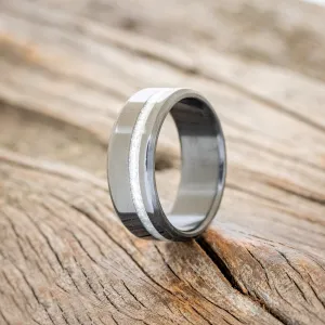 "VERTIGO" - DIAMOND DUST WEDDING BAND - BLACK ZIRCONIUM - SIZE 9 1/4