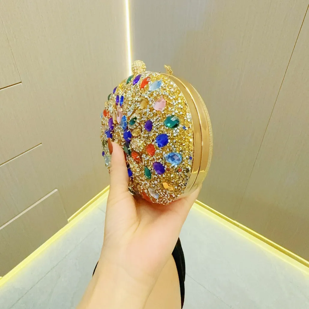 Rhinestone bag women's evening dress banquet clutch bag diamond-studded hand-held dinner bag cheongsam bag