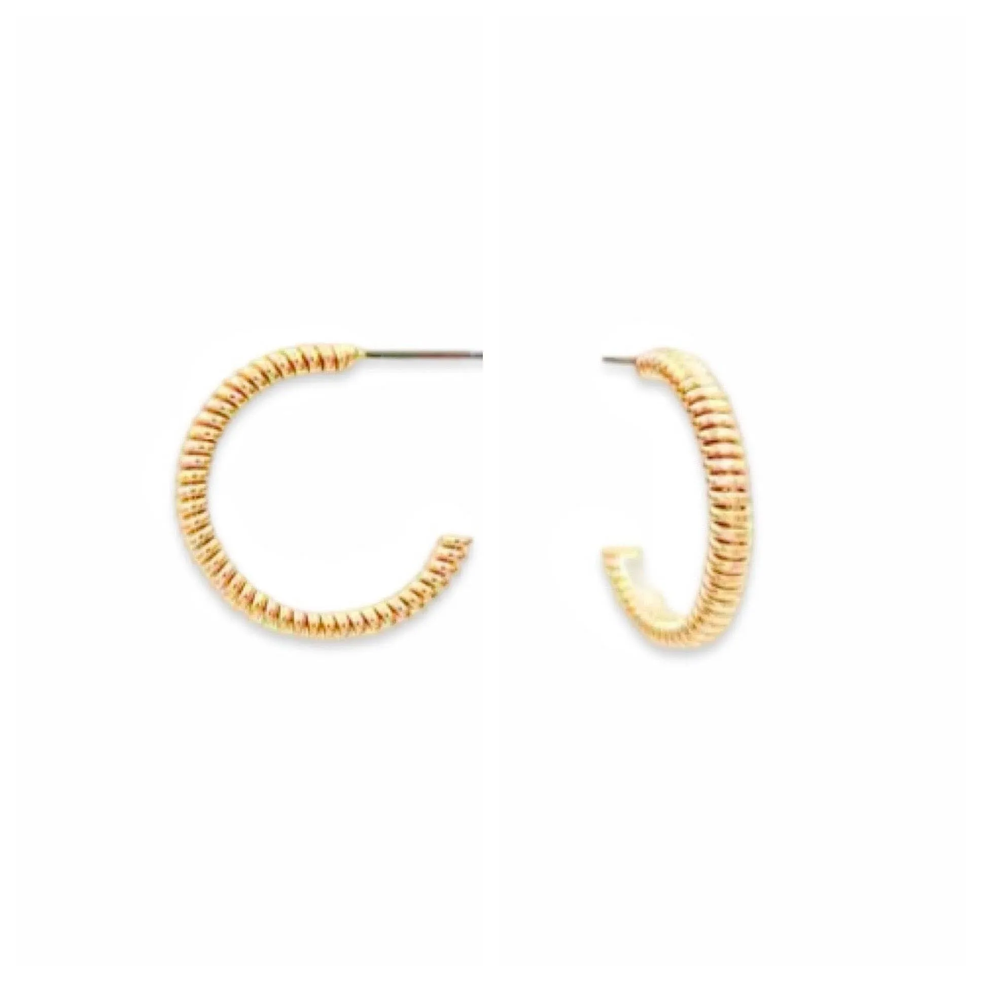 Rope Textured Gold Hoop