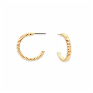 Rope Textured Gold Hoop