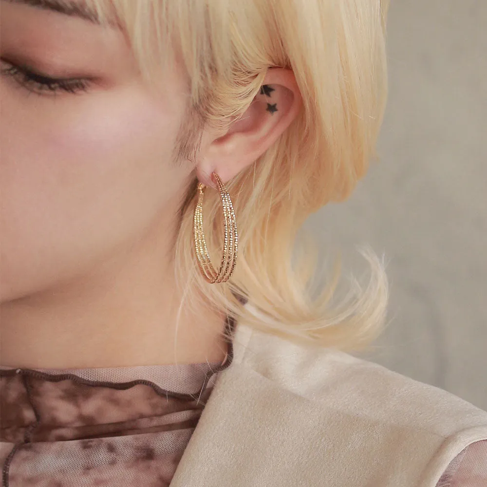 Rope Textured Hoop Earrings