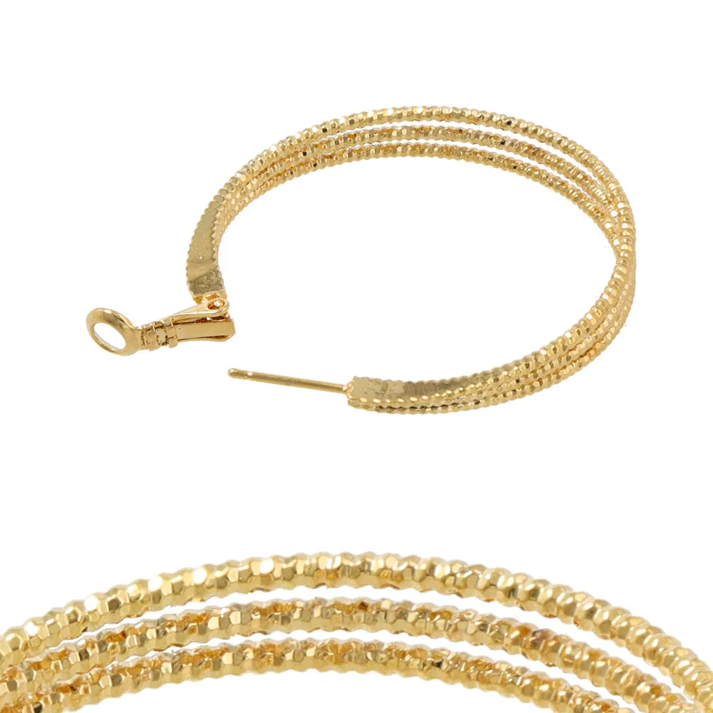 Rope Textured Hoop Earrings