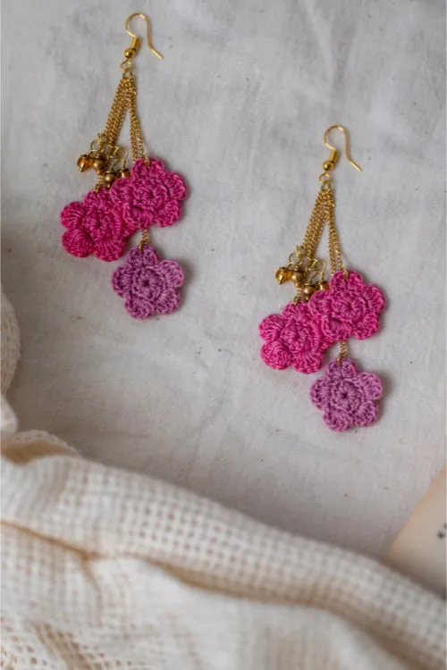 Samoolam Swing Earrings - Pink Poppies