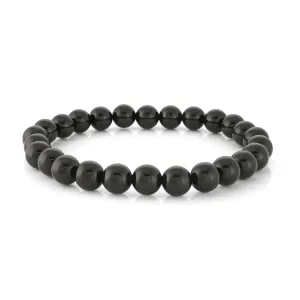 Shiny Black 8mm Onyx Bracelet | Italgem Steel