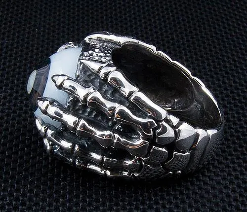 Sterling Silver Eye Eyeball Claw Gothic Ring