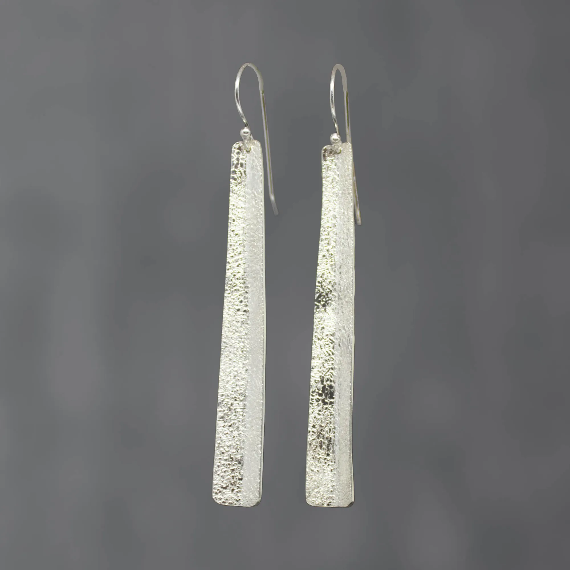 Textured Folded Long Earrings