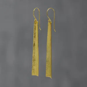 Textured Folded Long Earrings