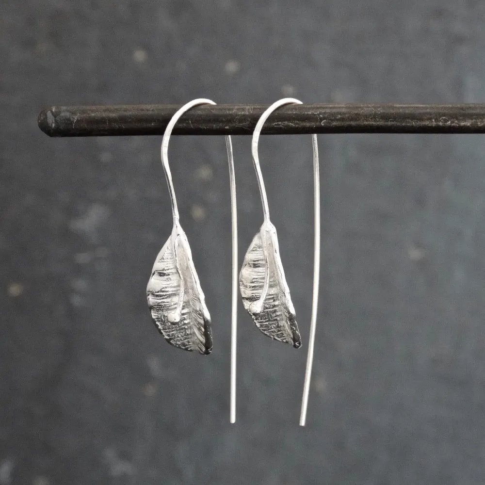 Textured Leaf Earrings