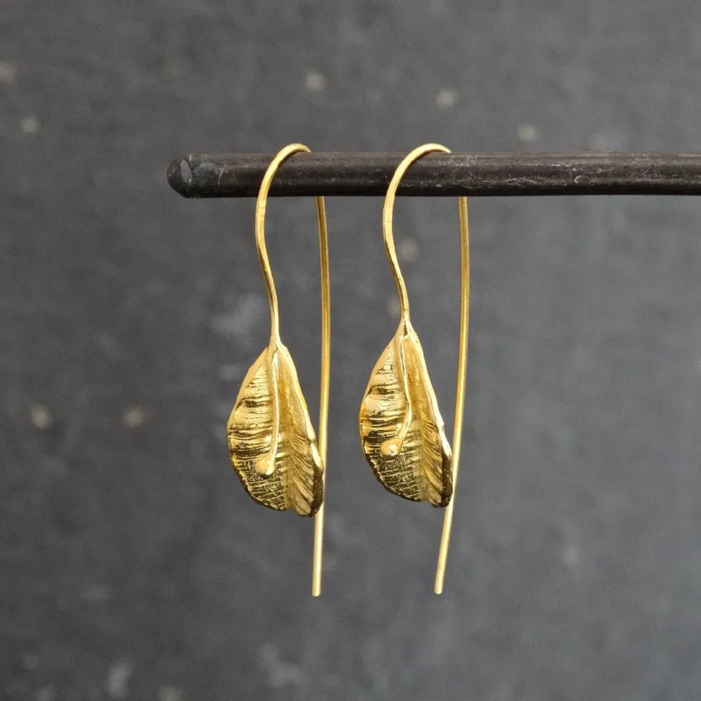 Textured Leaf Earrings